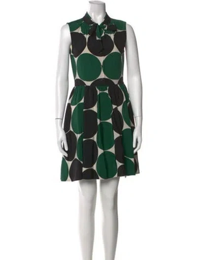 Pre-owned Kate Spade Silk Mini Dress In Green