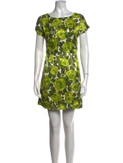 Pre-owned Kate Spade Silk Mini Dress In Green