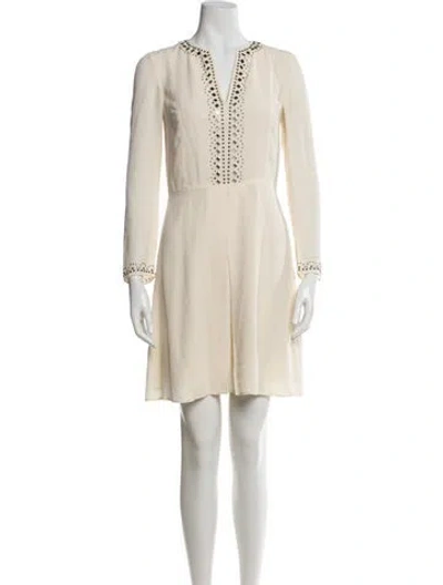 Pre-owned Kate Spade Silk Mini Dress In Neutral