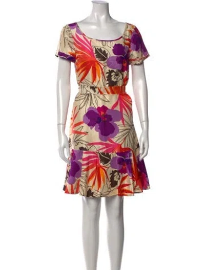 Pre-owned Kate Spade Silk Mini Dress In Neutrals