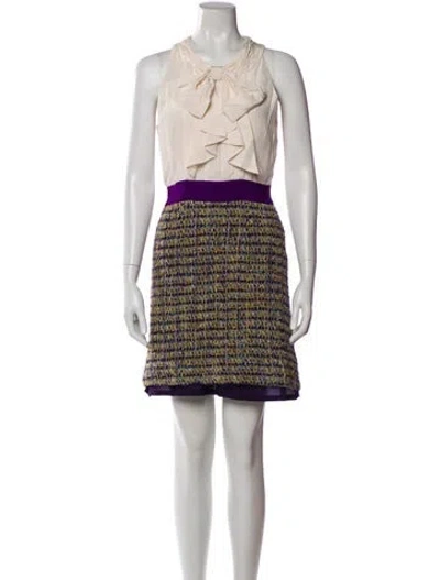 Pre-owned Kate Spade Silk Mini Dress In Purple