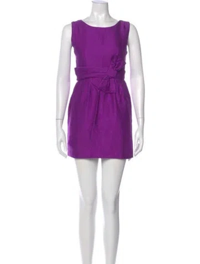 Pre-owned Kate Spade Silk Mini Dress In Purple