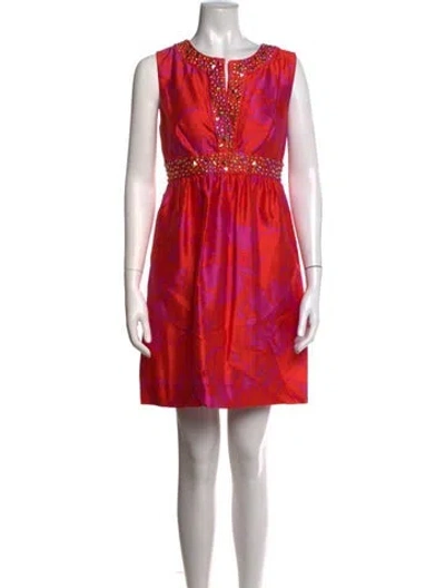 Pre-owned Kate Spade Silk Mini Dress In Red