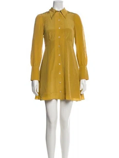 Pre-owned Kate Spade Silk Mini Dress In Yellow
