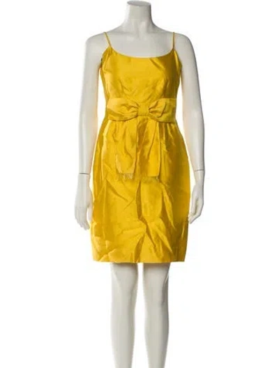 Pre-owned Kate Spade Silk Mini Dress In Yellow