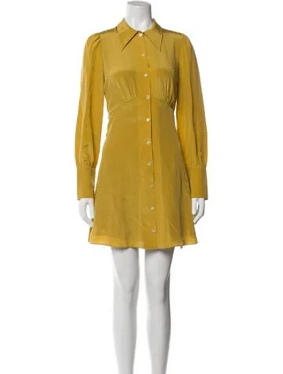 Pre-owned Kate Spade Silk Mini Dress In Yellow