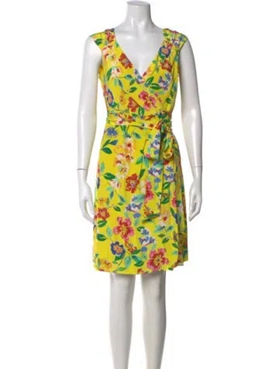 Pre-owned Kate Spade Silk Mini Dress In Yellow