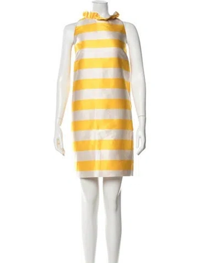 Pre-owned Kate Spade Silk Mini Dress In Yellow