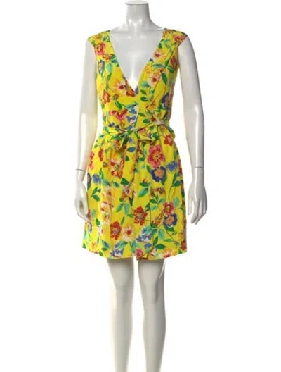 Pre-owned Kate Spade Silk Mini Dress In Yellow