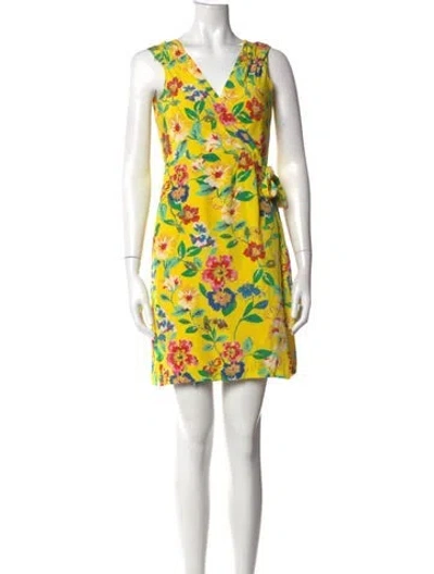 Pre-owned Kate Spade Silk Mini Dress In Yellow