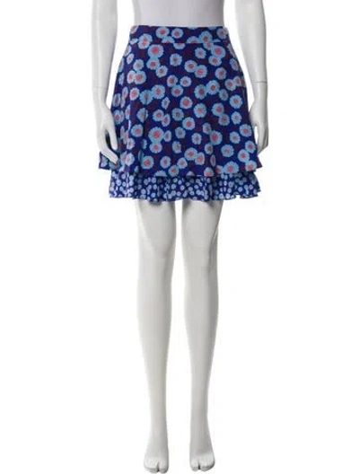 Pre-owned Kate Spade Silk Mini Skirt In Blue