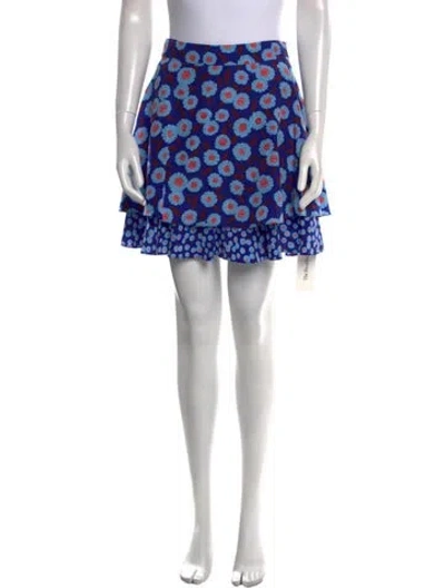 Pre-owned Kate Spade Silk Mini Skirt In Blue