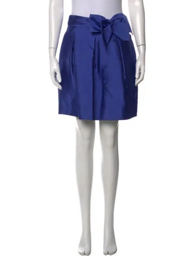 Pre-owned Kate Spade Silk Mini Skirt In Blue
