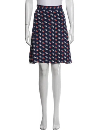 Pre-owned Kate Spade Silk Mini Skirt In Blue/white