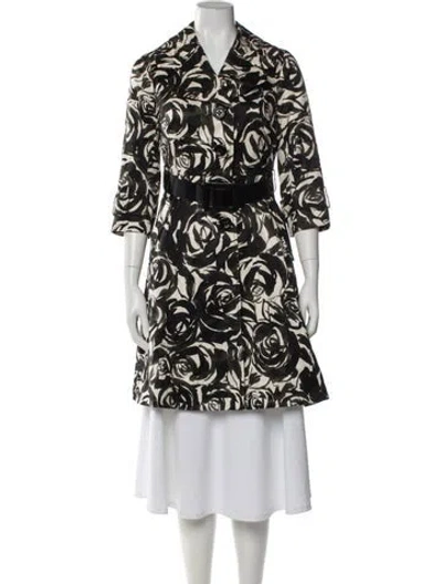 Pre-owned Kate Spade Silk Printed Trench Coat In Multi