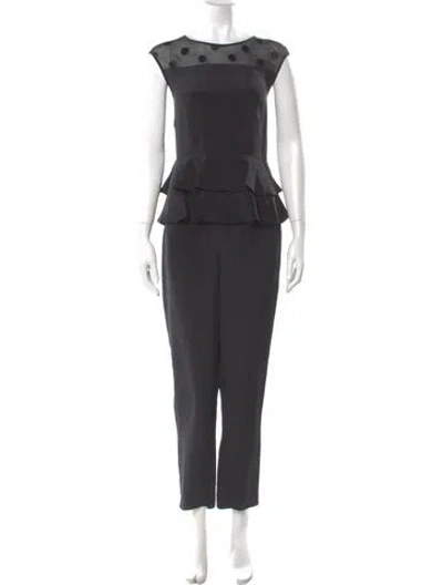 Pre-owned Kate Spade Silk Scoop Neck Jumpsuit In Gray