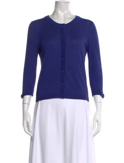 Pre-owned Kate Spade Silk Scoop Neck Sweater In Purple