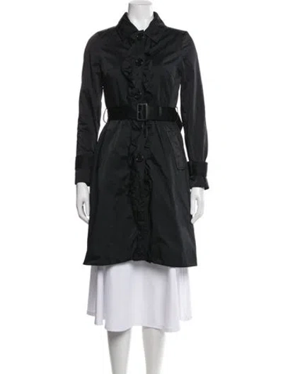 Pre-owned Kate Spade Silk Trench Coat In Black