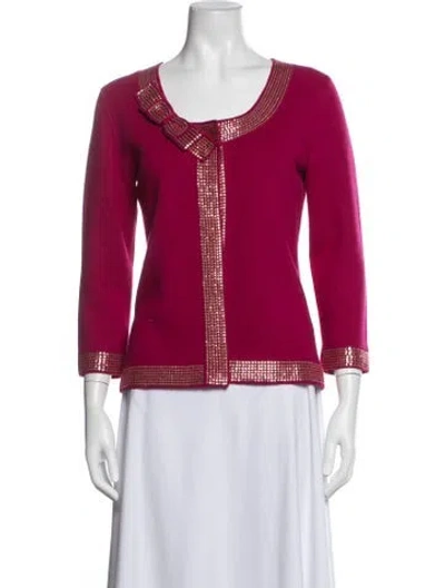 Pre-owned Kate Spade Silk V-neck Sweater In Pink