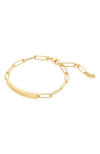 Kate Spade Silver Lining Id Bracelet In Gold