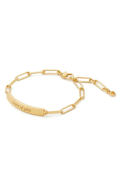 Kate Spade Silver Lining Id Bracelet In Gold