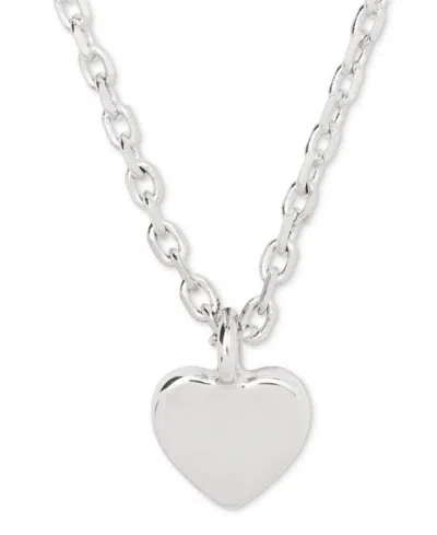 Kate Spade Silver Plated Mini Heart Pendant Necklace In Metallic