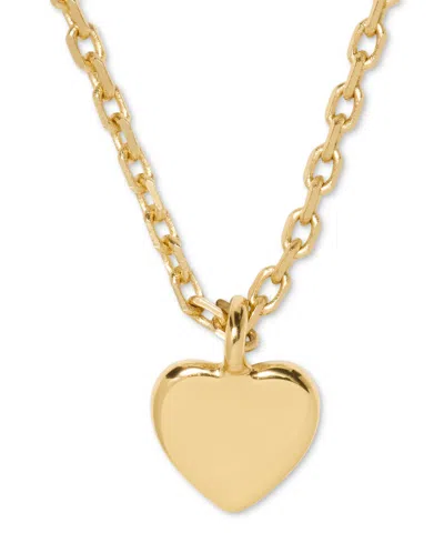 Kate Spade Silver Plated Mini Heart Pendant Necklace In Pink