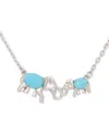Kate Spade Silver-tone Mama Elephant Stone Pendant Necklace, 16" + 3" Extender In Clear,silv
