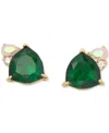 Kate Spade New York Mixed Stone Stud Earrings In Gold Tone In Green Mult
