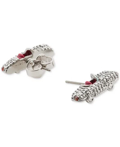 Kate Spade Silver-tone Pave Car Stud Earrings In Multi