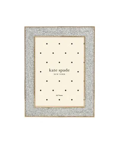 Kate Spade Sitting Pretty Silver Glitter Frame, 5"x 7" In Gold Plated