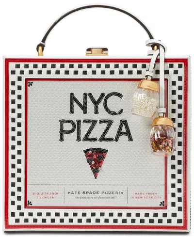 Kate Spade New York Slice Printed Spazzolato Leather Mini Pizza Box Bag In Multi