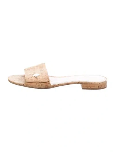 Pre-owned Kate Spade Slides In Neutral