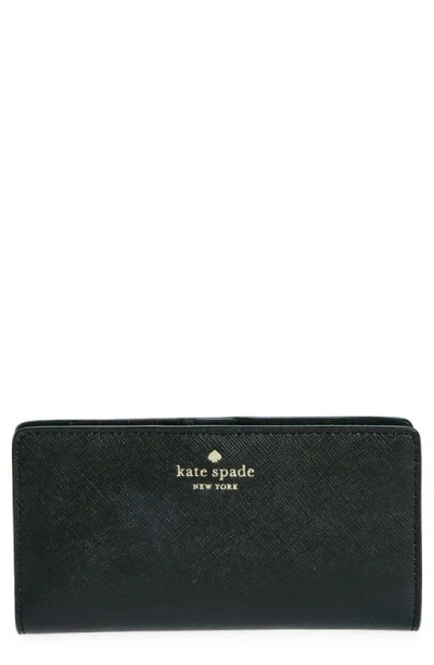 Kate Spade Slim Leather Bifold Wallet In Black