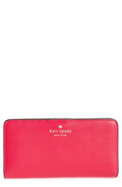 Kate Spade Slim Leather Bifold Wallet In Festive Pink