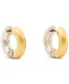 Kate Spade New York Interlock Cubic Zirconia Open Huggie Hoop Earrings In Two Tone