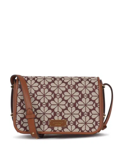 Kate Spade Small Floral-jacquard Shoulder Bag In Red