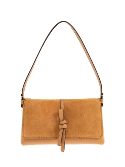 Kate Spade Small Loop Suede-panelled Knotted Shoulder Bag In Orange