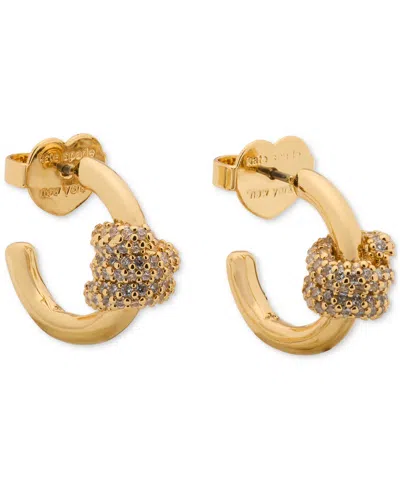 Kate Spade Small Pave Knot Hoop Earrings, 0.62"