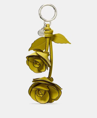 Kate Spade Smooth Leather Stacked Rose Bag Charm In Green