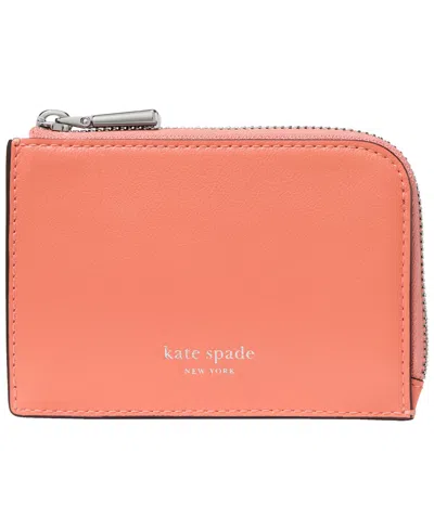 Kate Spade Smooth Mini Zip Card Case In Melon Ball