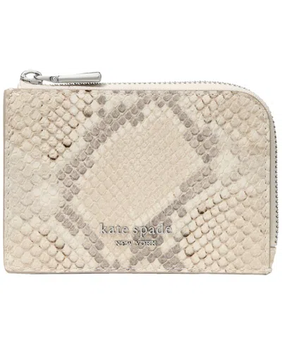 Kate Spade Snake Embossed Zip Card Case In Multi