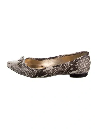 Pre-owned Kate Spade Snakeskin Animal Print Ballet Flats In Multi