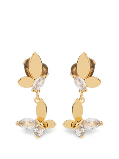 Kate Spade Social Butterfly Crystal-embellished Earrings In Gold