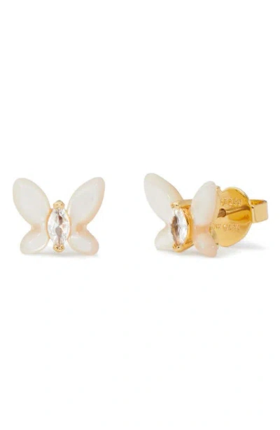 Kate Spade New York Social Butterfly Mini Stud Earrings In White Multi