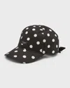 Kate Spade Spaced Picture Polka-dot Bow Baseball Cap In Black
