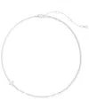 Kate Spade Spade Charm Collar Necklace, 16" + 3" Extender In Silver,pearl