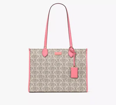 Kate Spade Spade Flower Coated Canvas Large Market Tote In Ruby Citrus