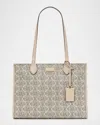 Kate Spade New York Large Spade Floral Coated Canvas Tote In Neutral Multi