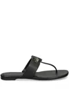 Kate Spade Flower Thong Sandals In Black
